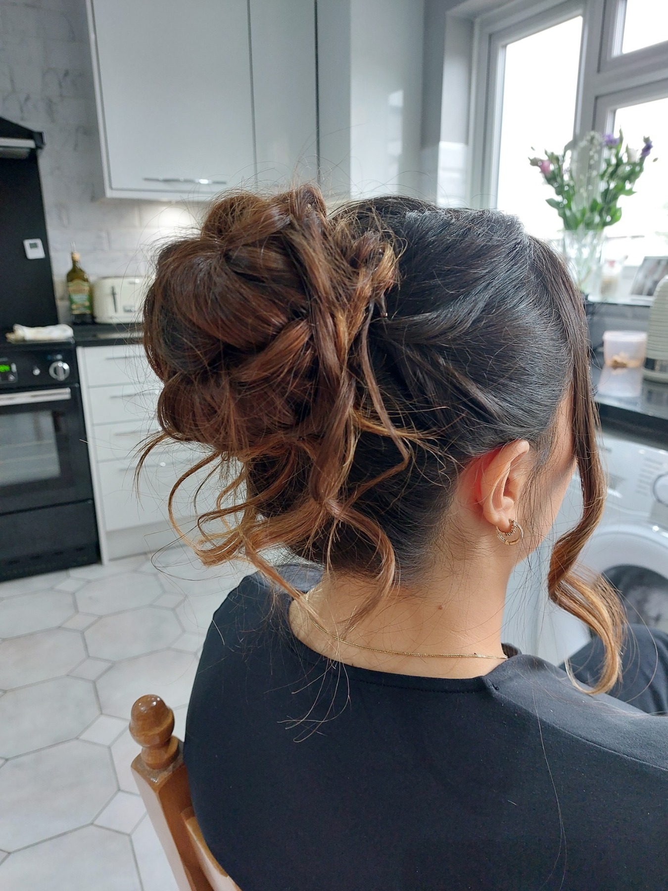 Bridal curls with tiara